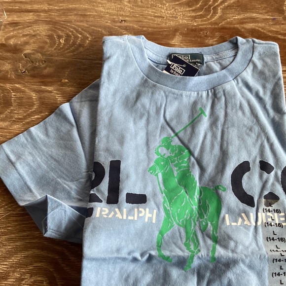 Polo Ralph Lauren Boys Short Sleeves TShirt light blue  Size L 14-16 NWT - Picture 4 of 5